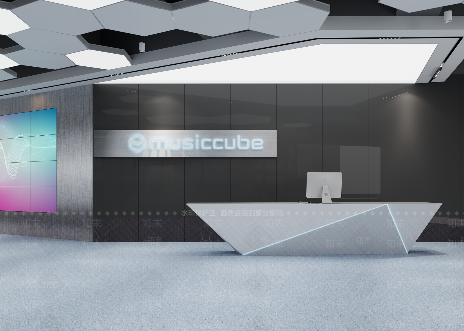 现代办公大厅3D模型下载【ID:1203759160】