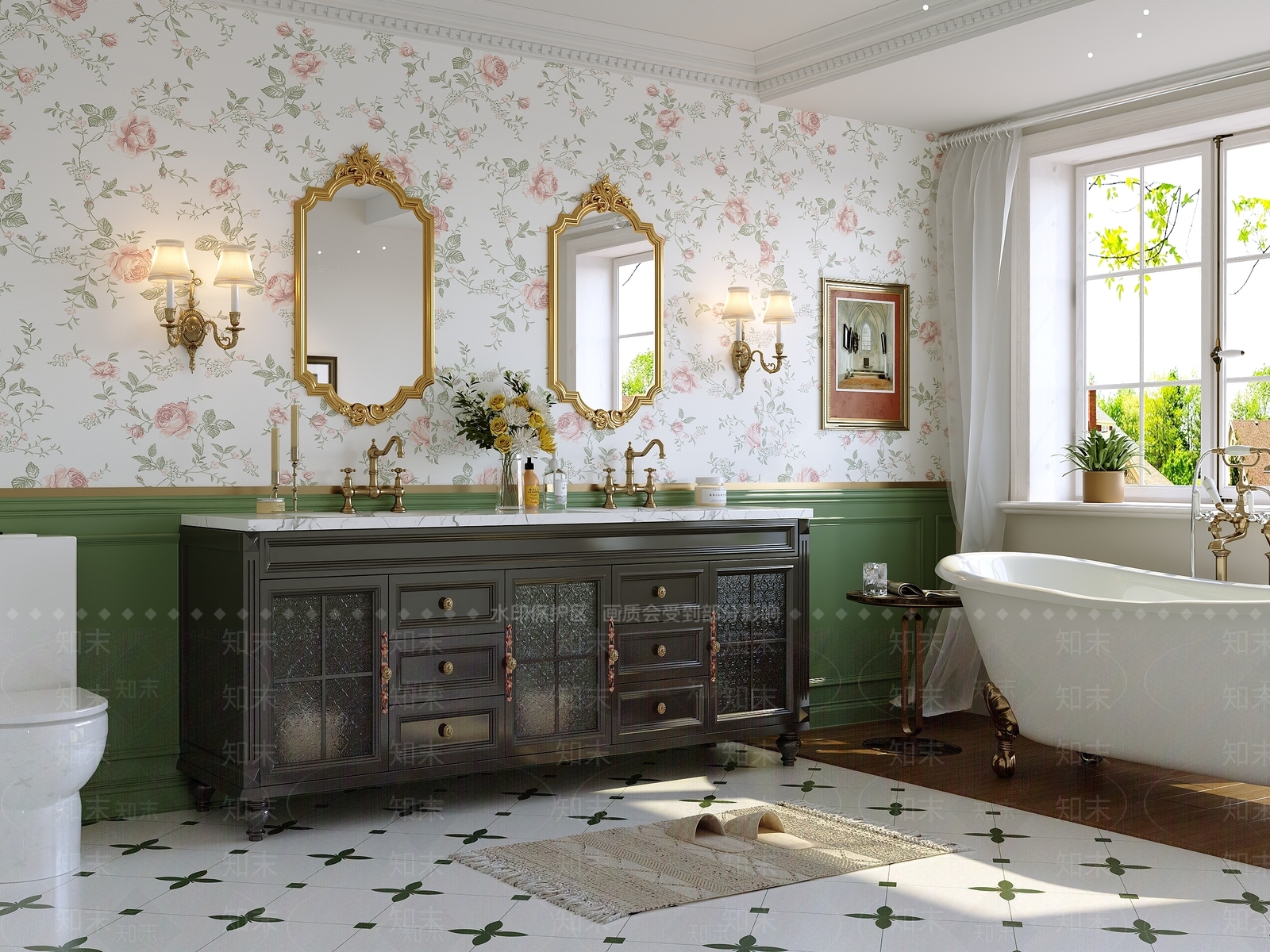 法式美式卫生间3D模型下载【ID:1203759017】