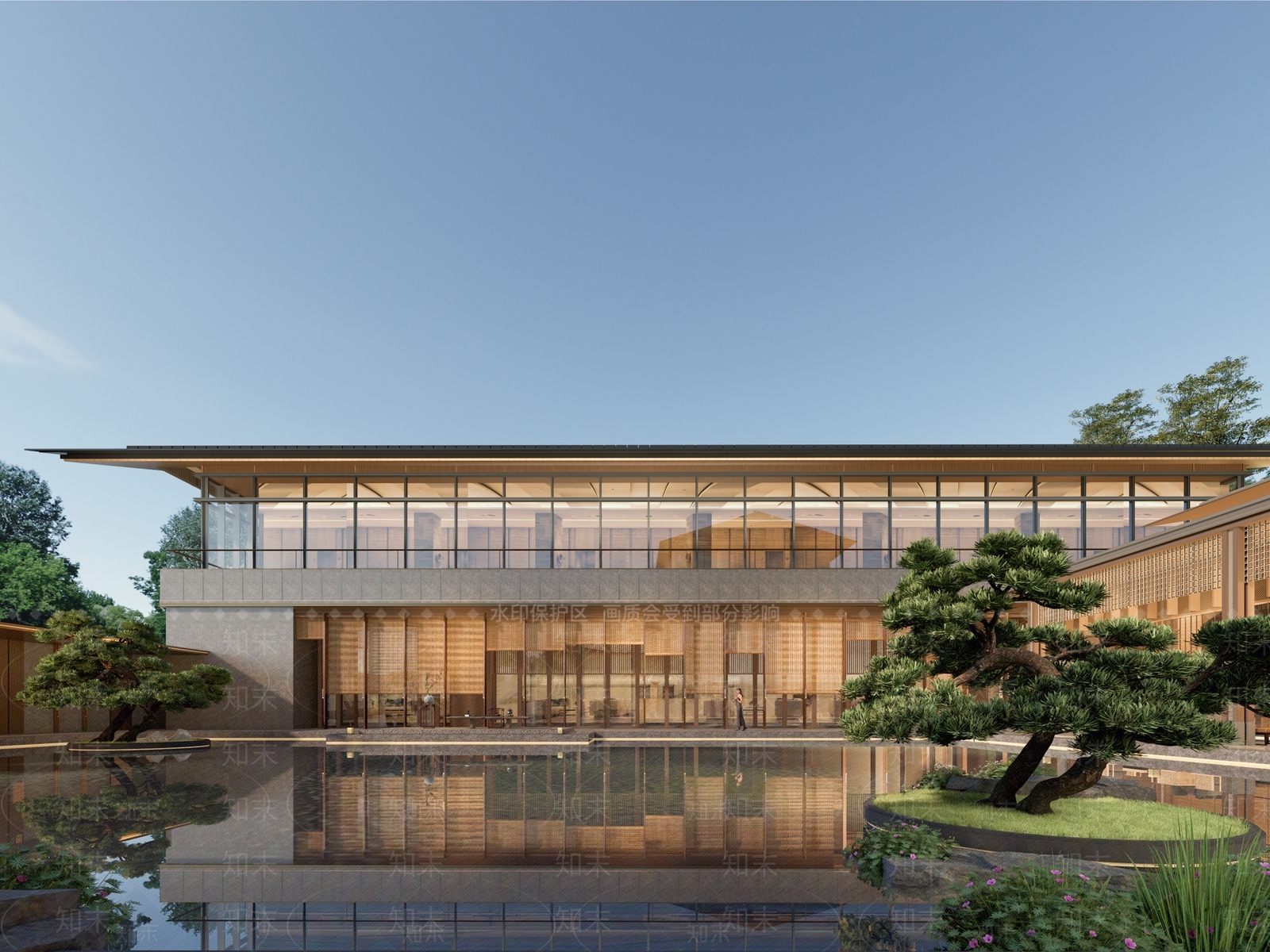 新中式原木小公建SU模型下载【ID:1203759863】