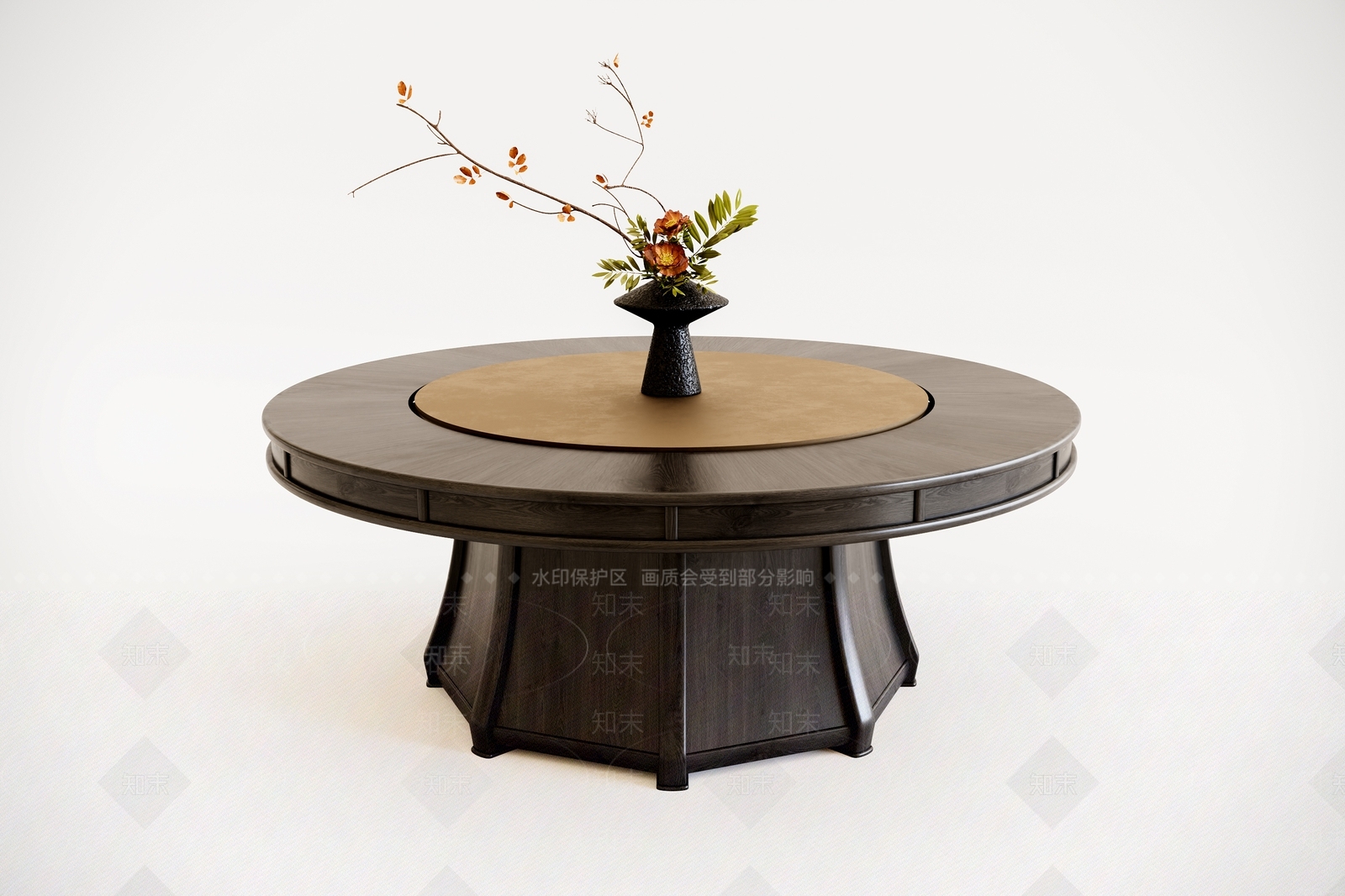 新中式禅意餐桌3D模型下载【ID:1203762155】