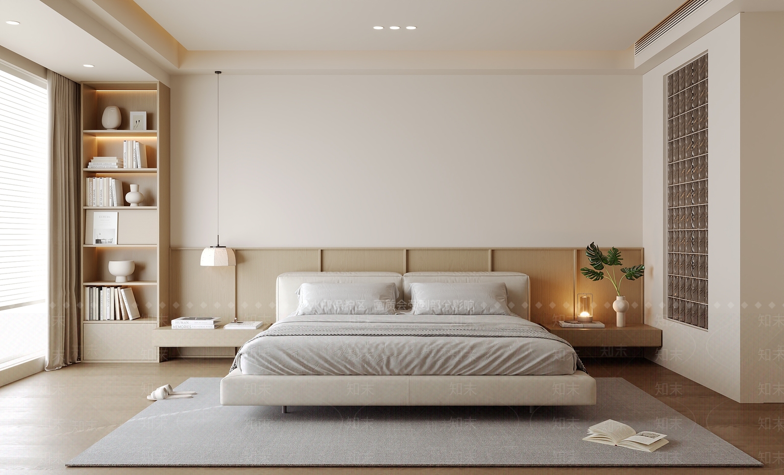现代原木家居卧室SU模型下载【ID:1203761016】