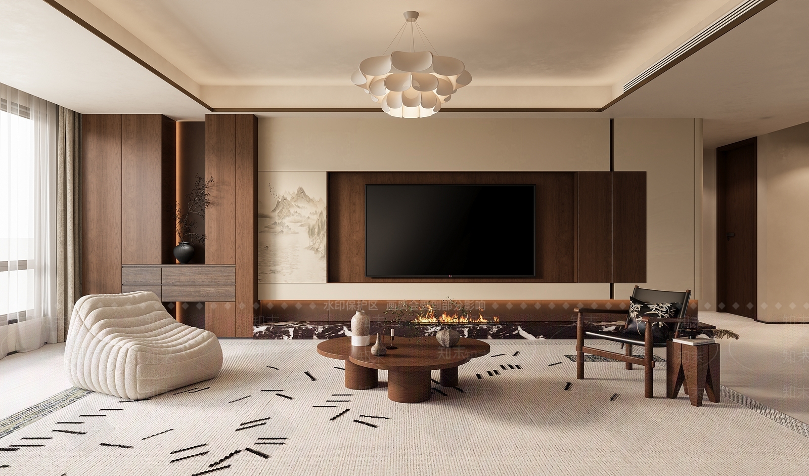 中式家居客厅3D模型下载【ID:1203765153】