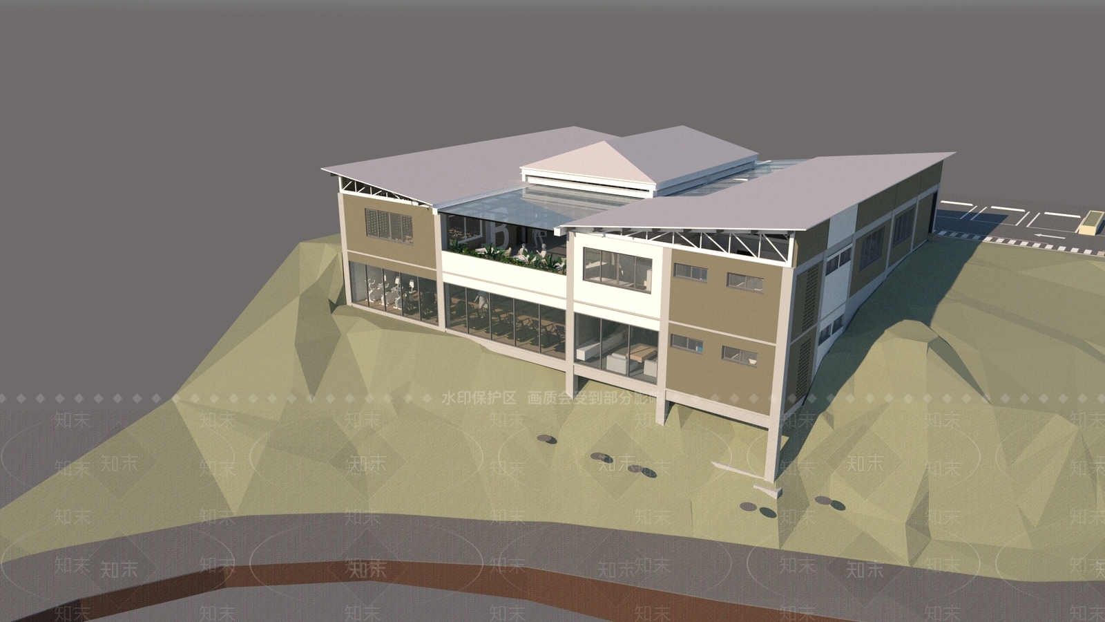 现代办公楼SU模型下载【ID:1203766548】
