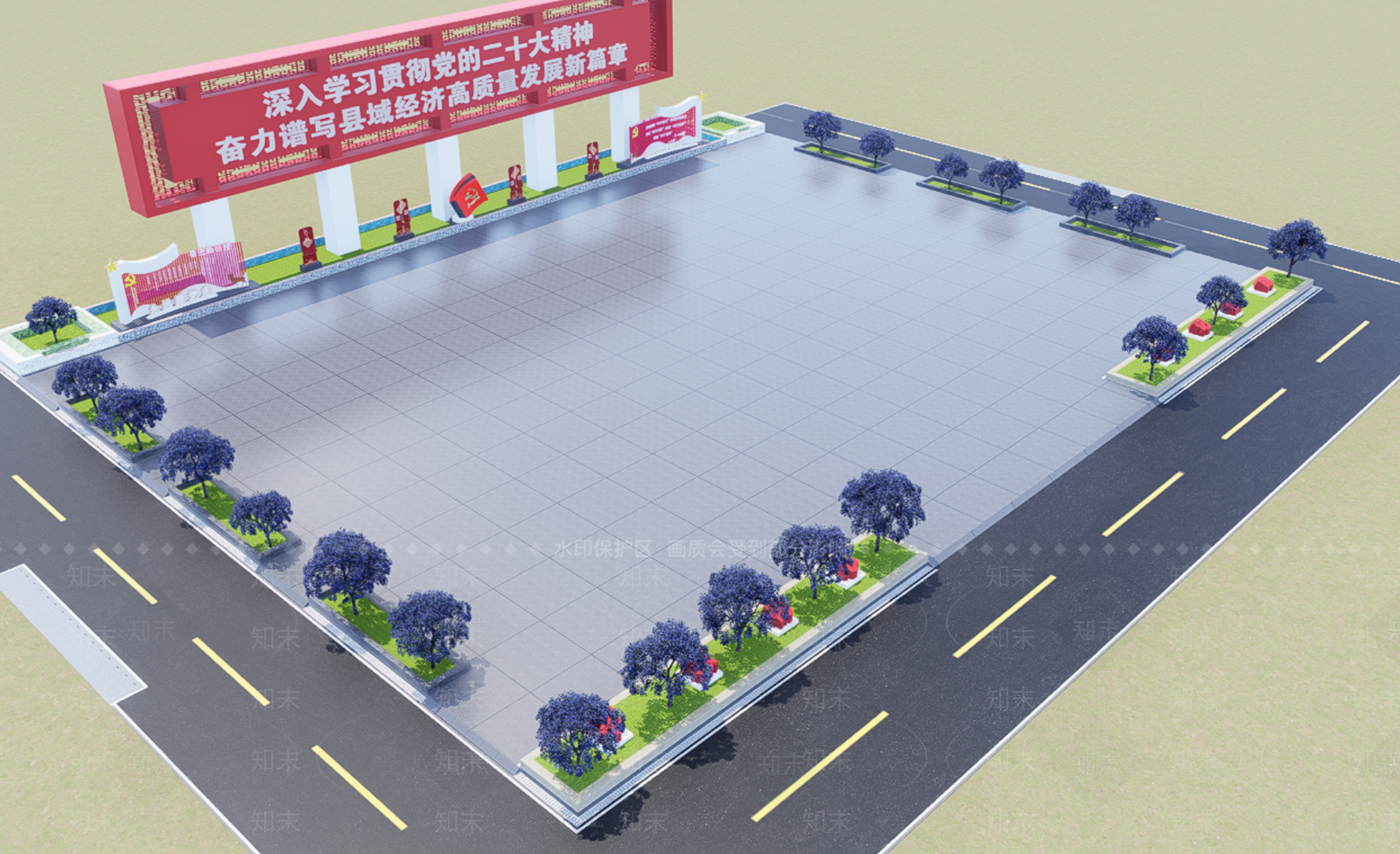 中式庭院小品SU模型下载【ID:1203766783】