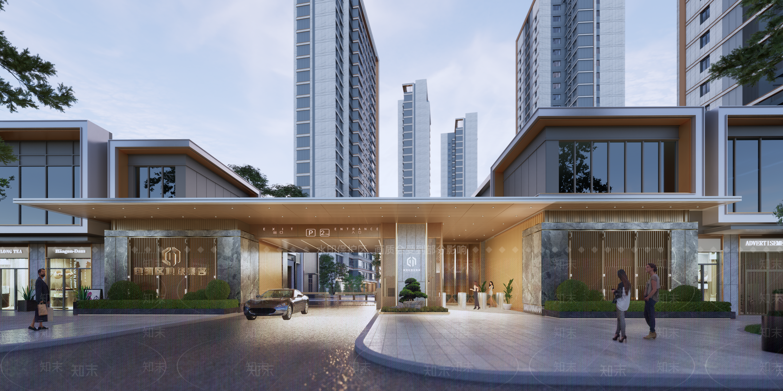 现代小区建筑SU模型下载【ID:1203768079】