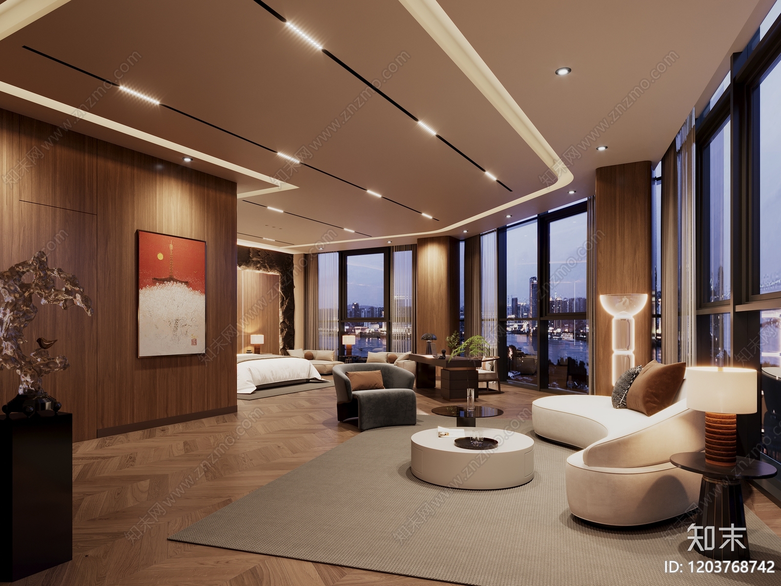 新中式现代会所cad施工图下载【ID:1203768742】