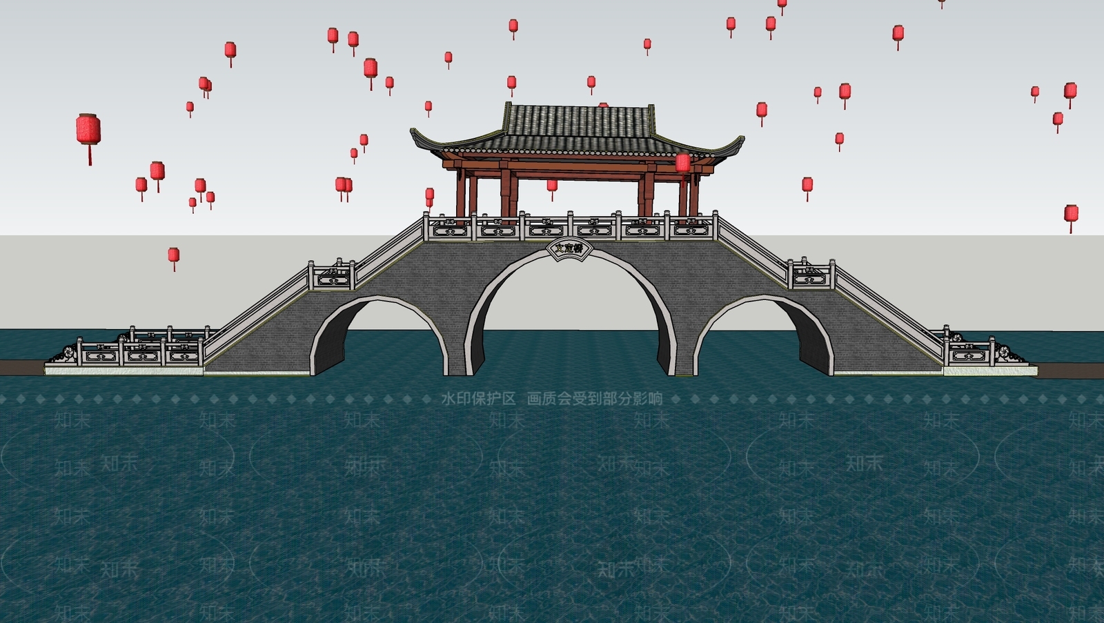 新中式牌坊牌楼SU模型下载【ID:1203772533】