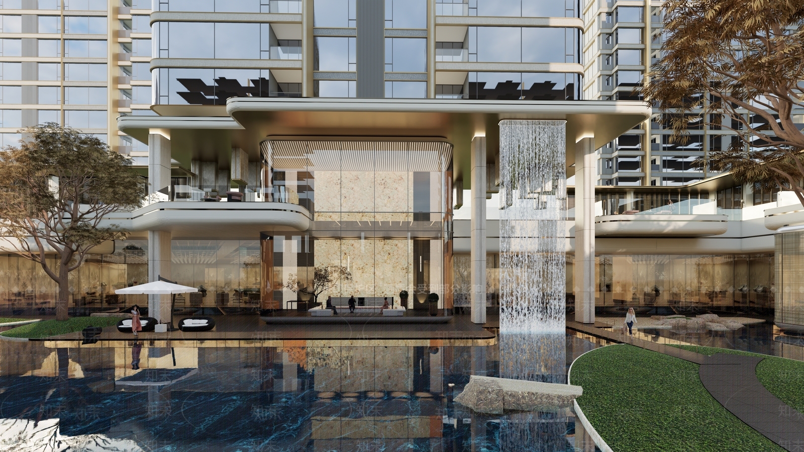 简约现代小区建筑SU模型下载【ID:1203772622】