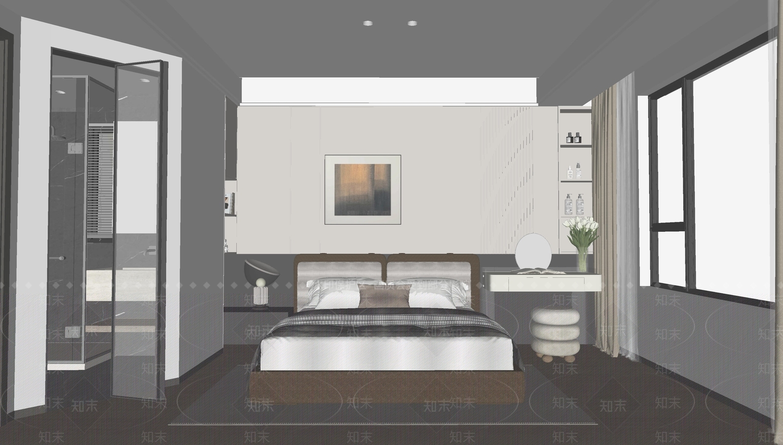 现代意式家居卧室SU模型下载【ID:1203775098】