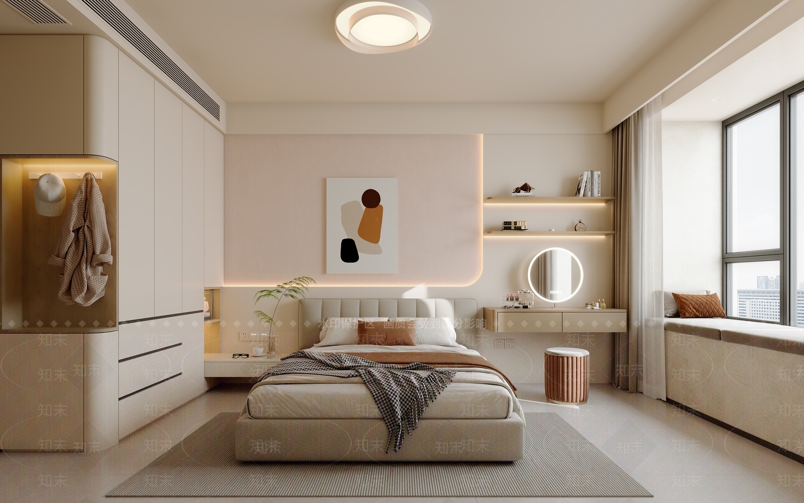 米色梳妆台梳妆台3D模型下载【ID:1227405976】