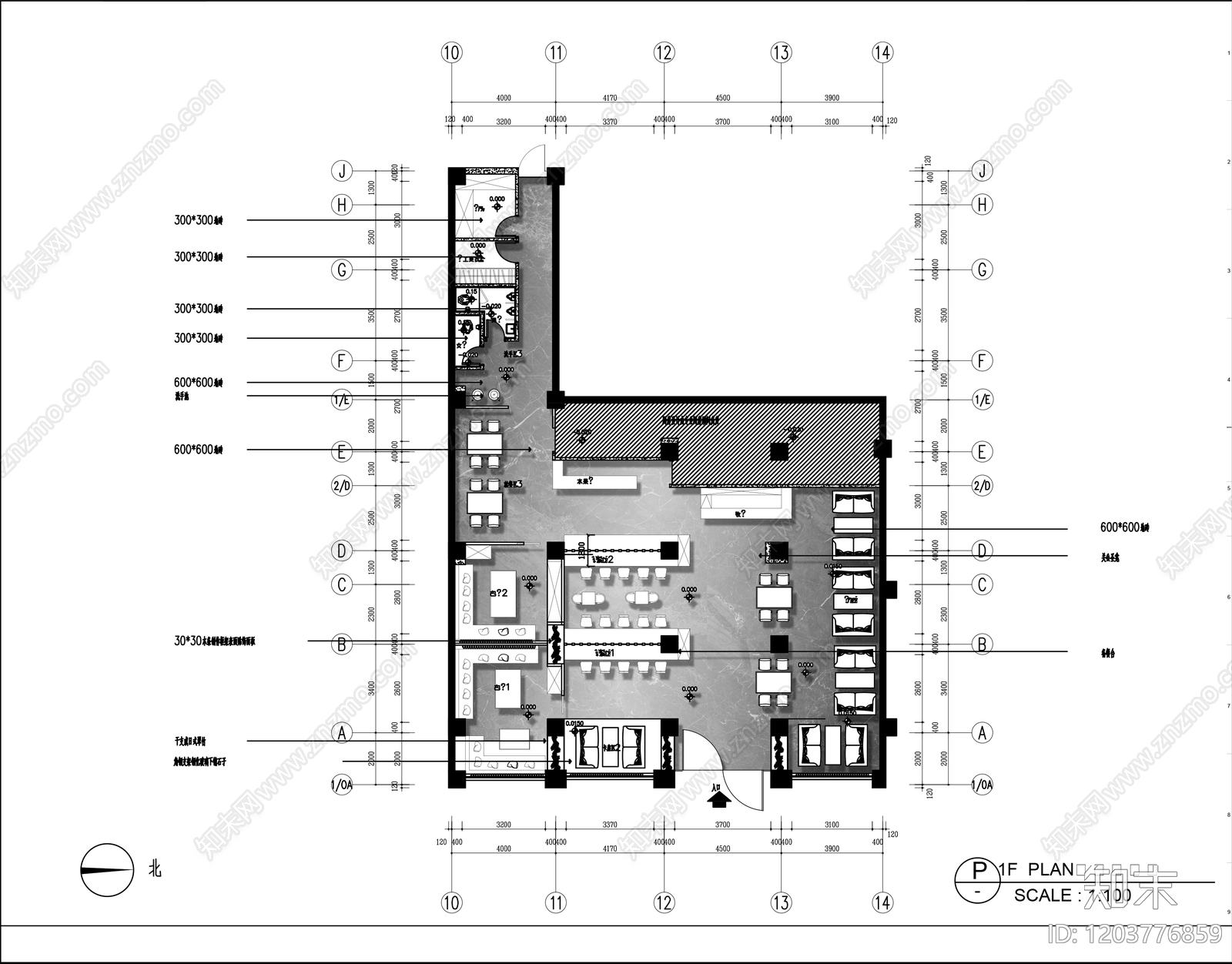 日式烤肉店施工图下载【ID:1203776859】