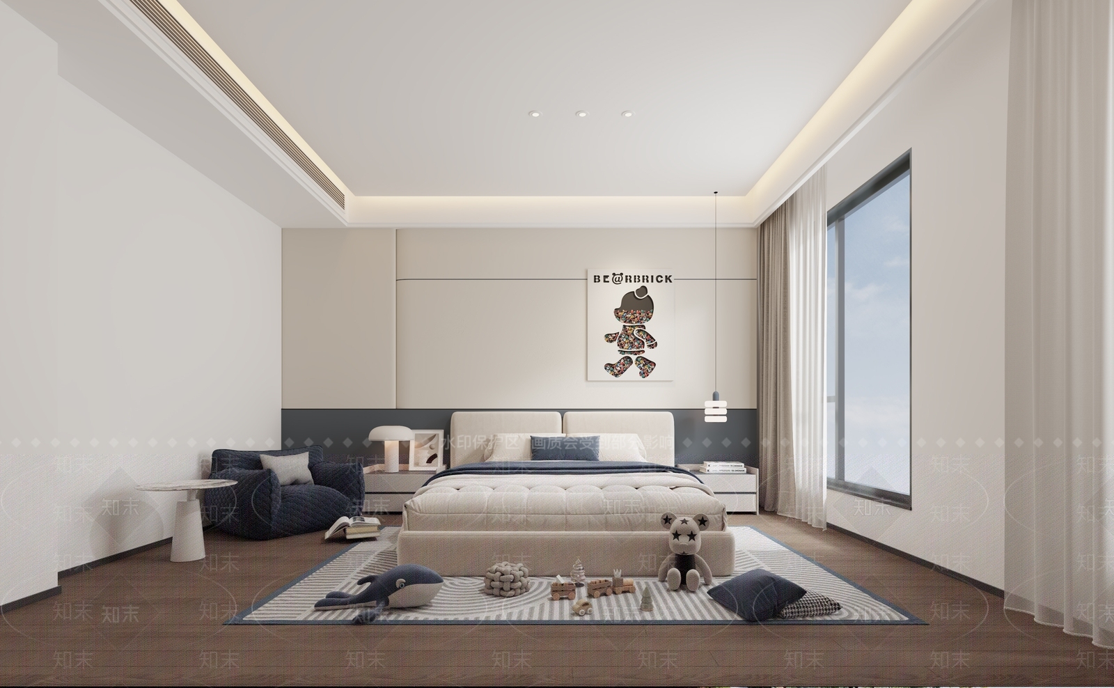现代男孩房3D模型下载【ID:1203778564】