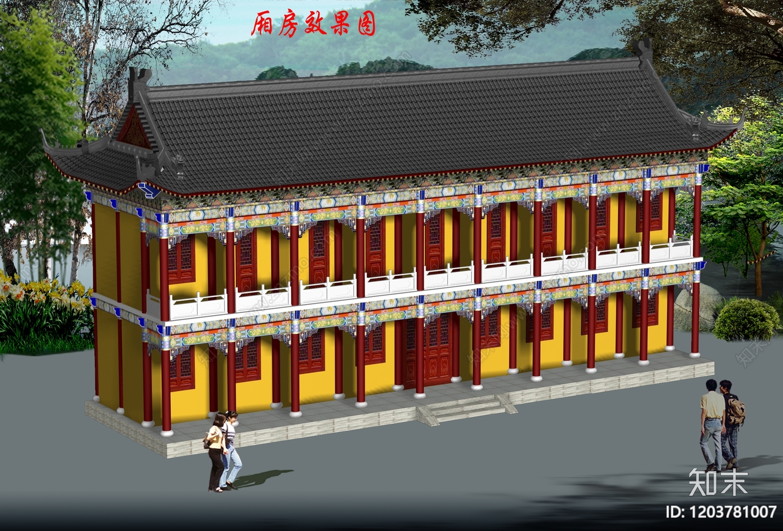 寺庙cad施工图下载【ID:1203781007】