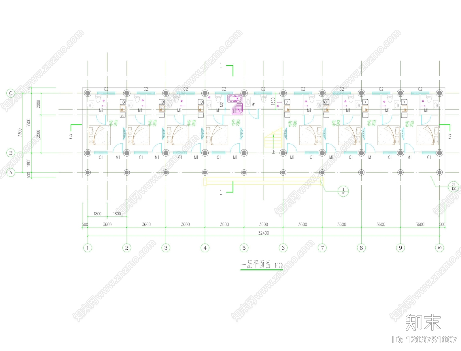 寺庙cad施工图下载【ID:1203781007】