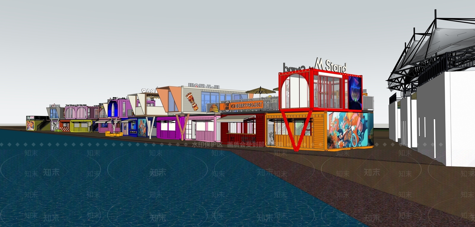 现代风格建筑SU模型下载【ID:1203784138】