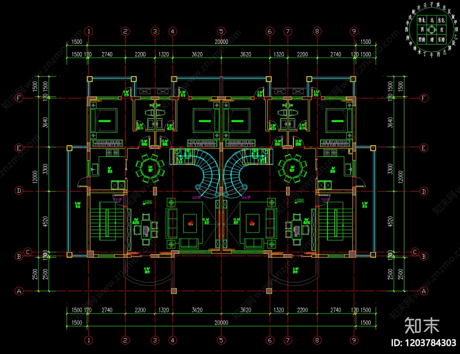 欧式简欧别墅建筑cad施工图下载【ID:1203784303】