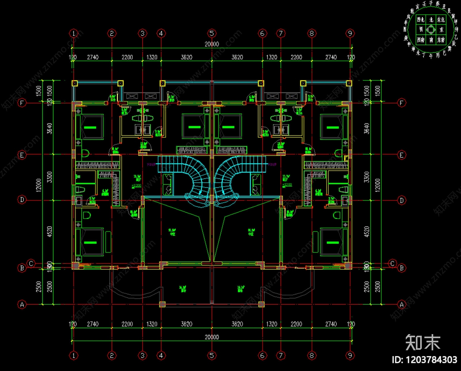 欧式简欧别墅建筑cad施工图下载【ID:1203784303】