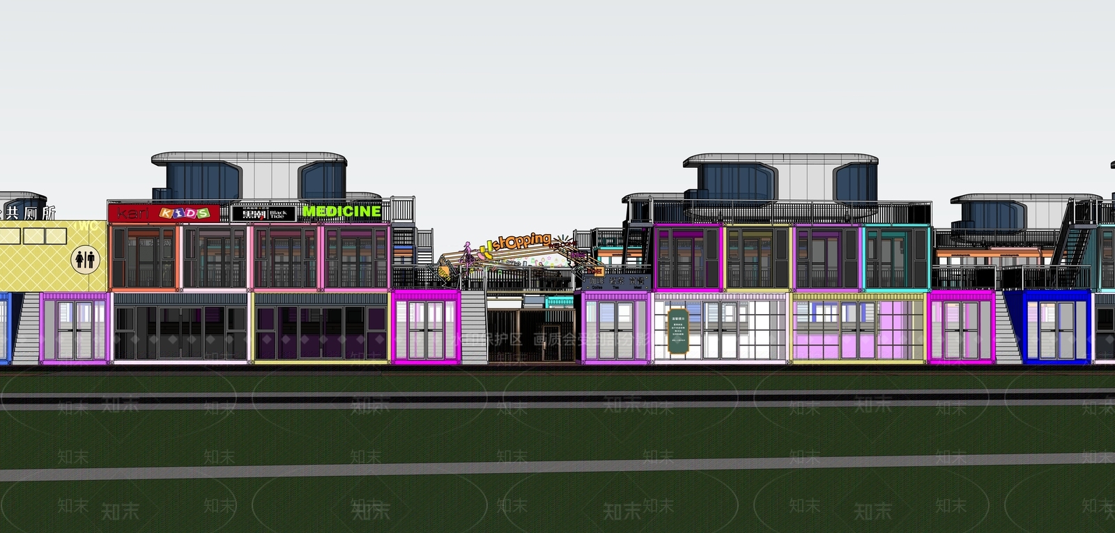 现代风格建筑SU模型下载【ID:1203785037】