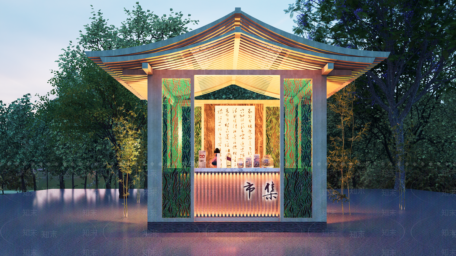 新中式古建筑SU模型下载【ID:1203785289】