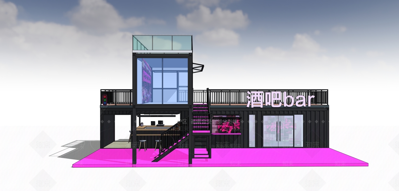 现代风格建筑SU模型下载【ID:1203787253】