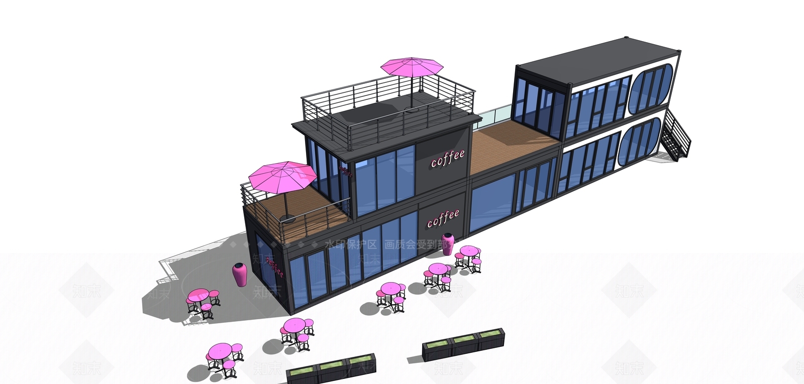 现代风格建筑SU模型下载【ID:1203787670】