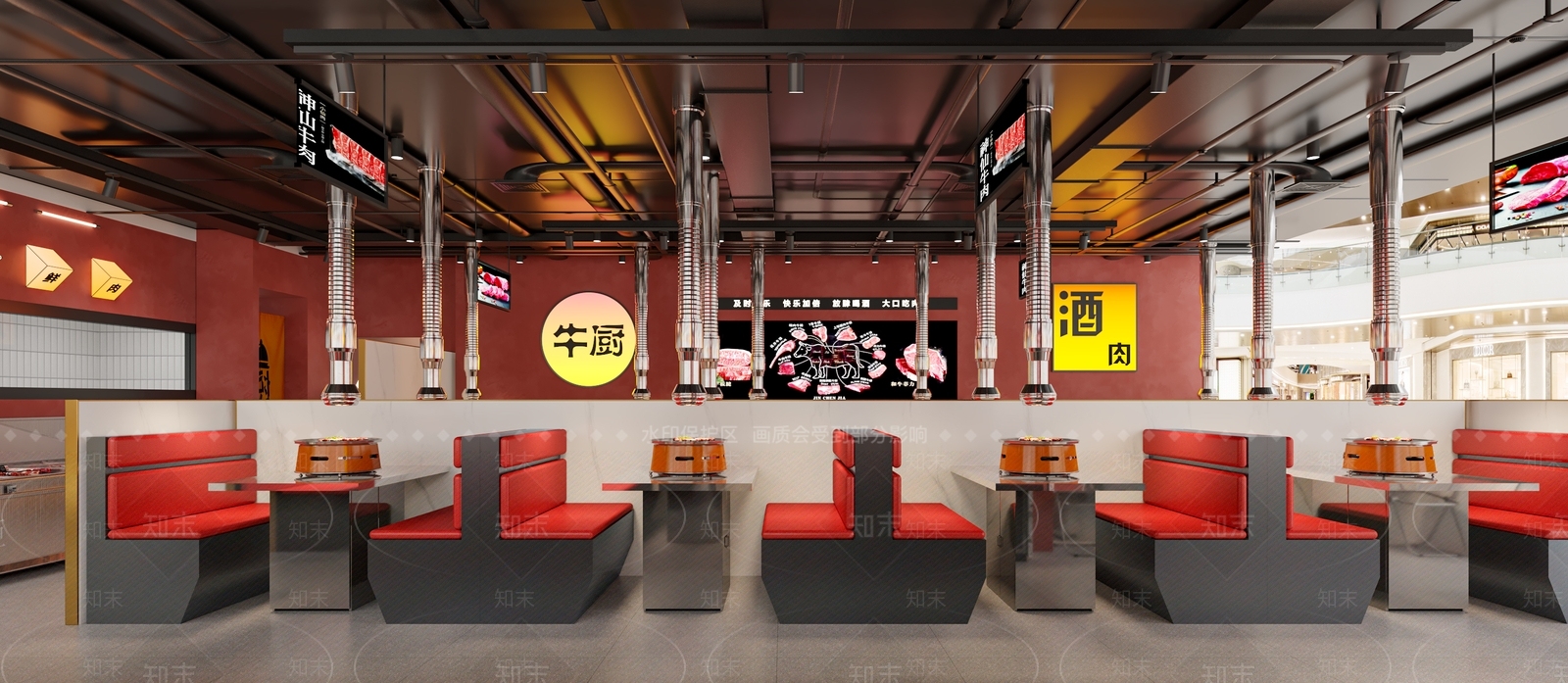 现代工业烤肉店3D模型下载【ID:1203788742】