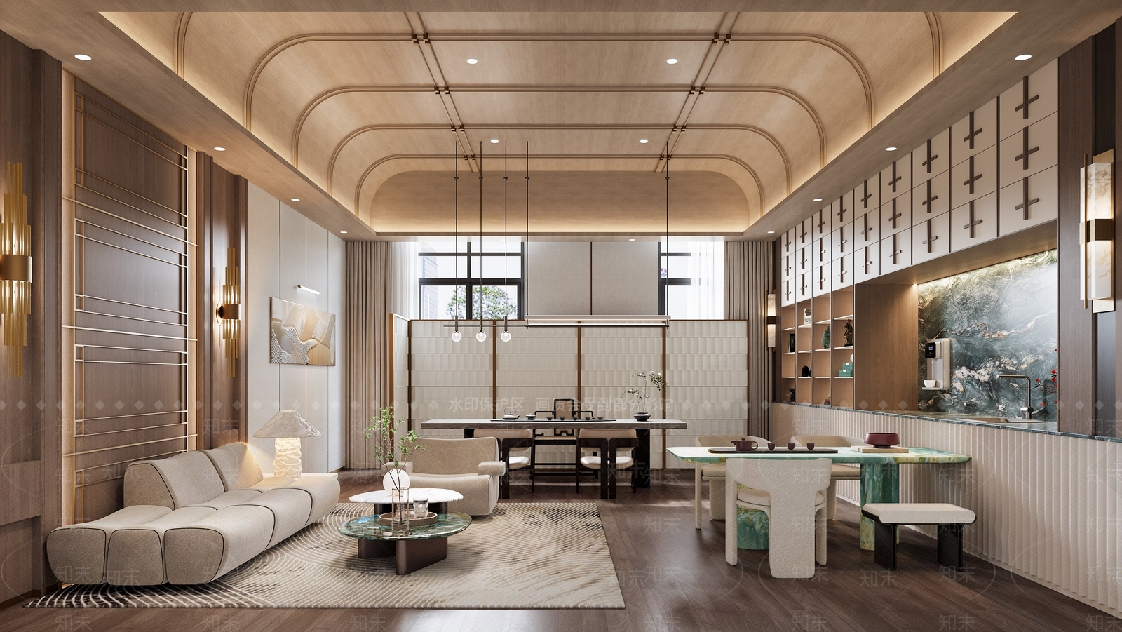 现代复古接待室3D模型下载【ID:1203789186】