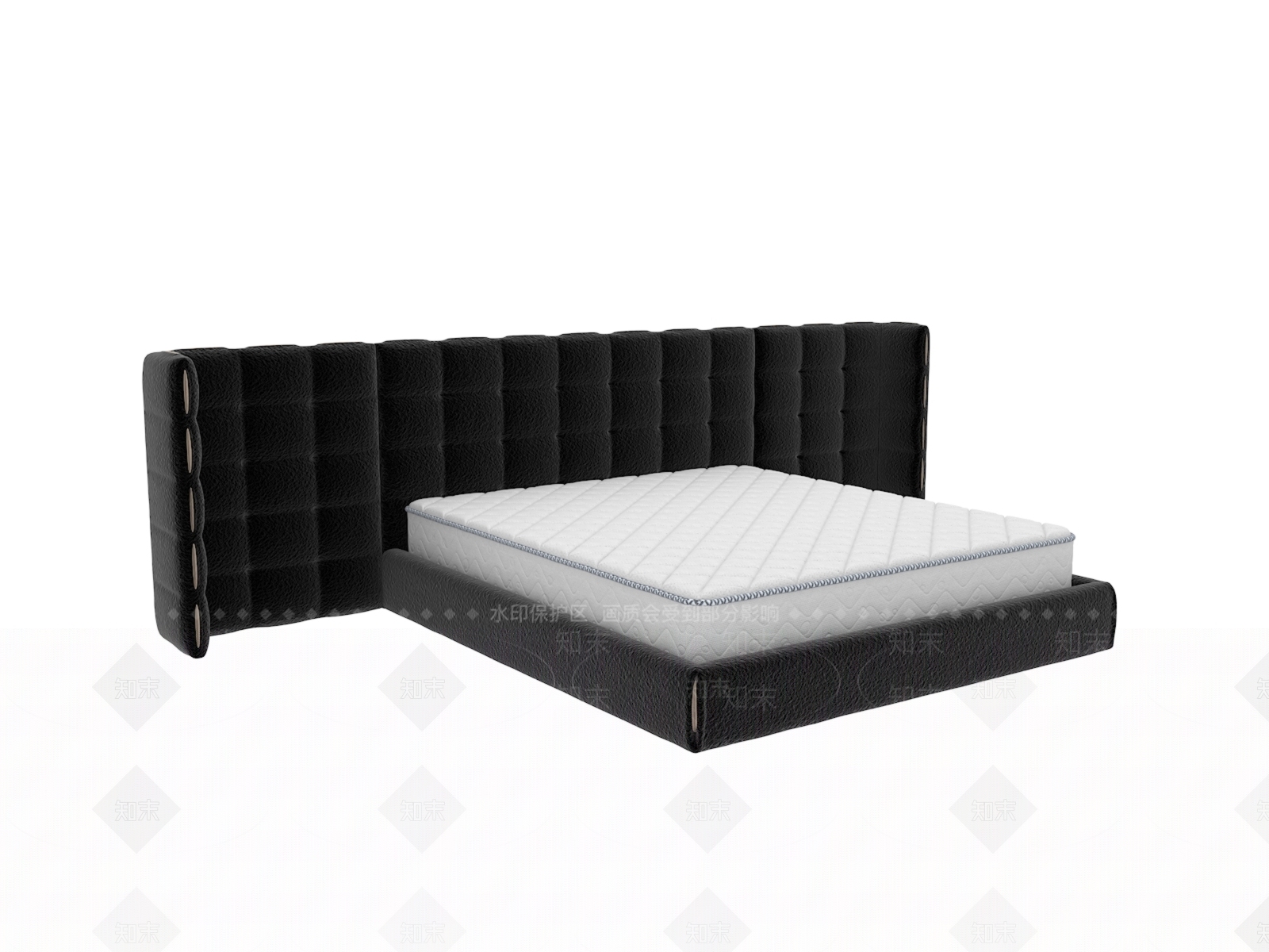 意式轻奢双人床3D模型下载【ID:1203789248】