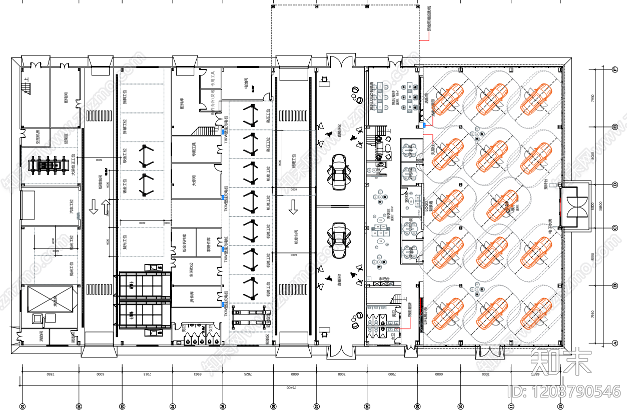 现代4s店施工图下载【ID:1203790546】