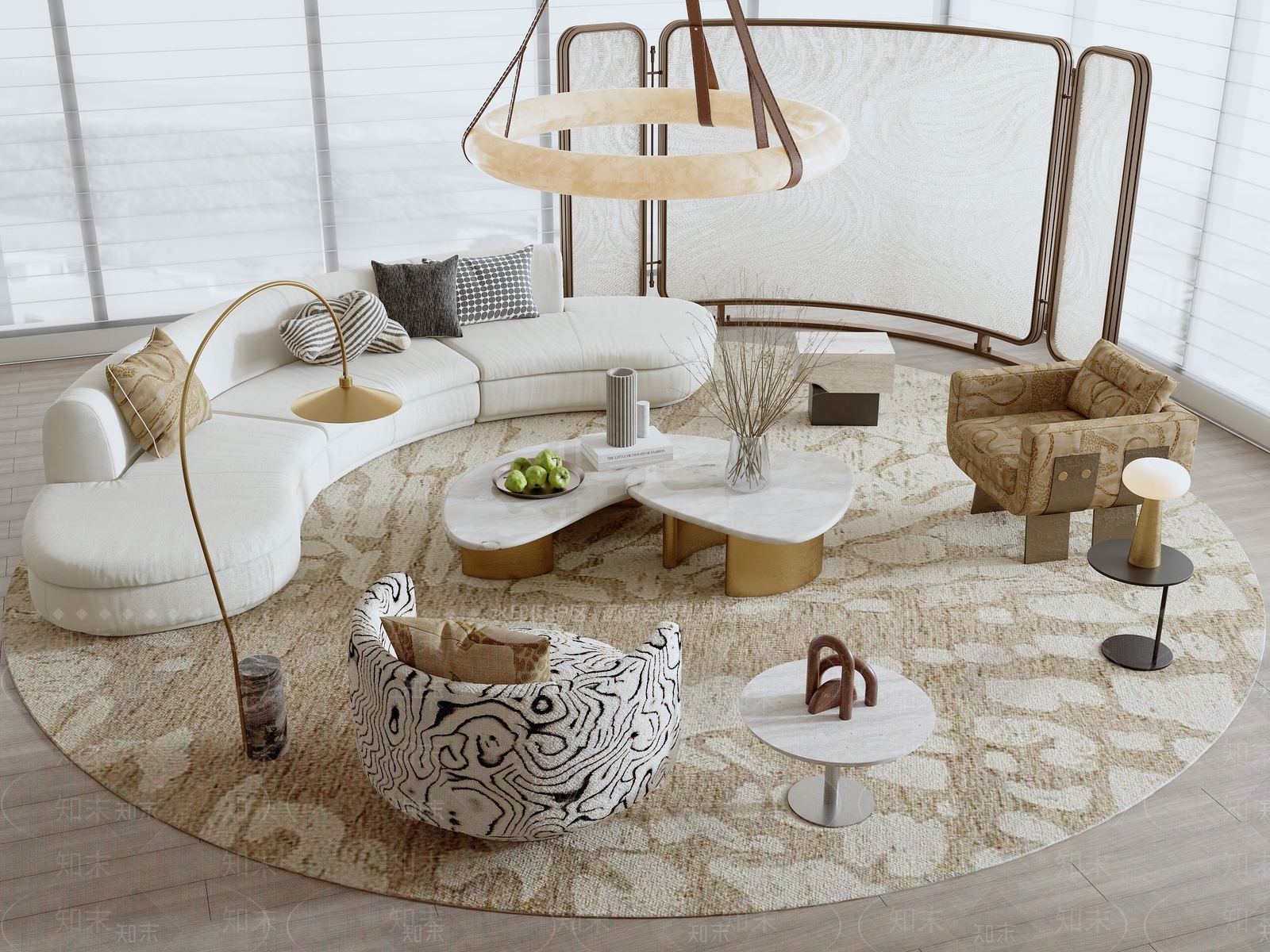 轻奢沙发组合SU模型下载【ID:1203794686】