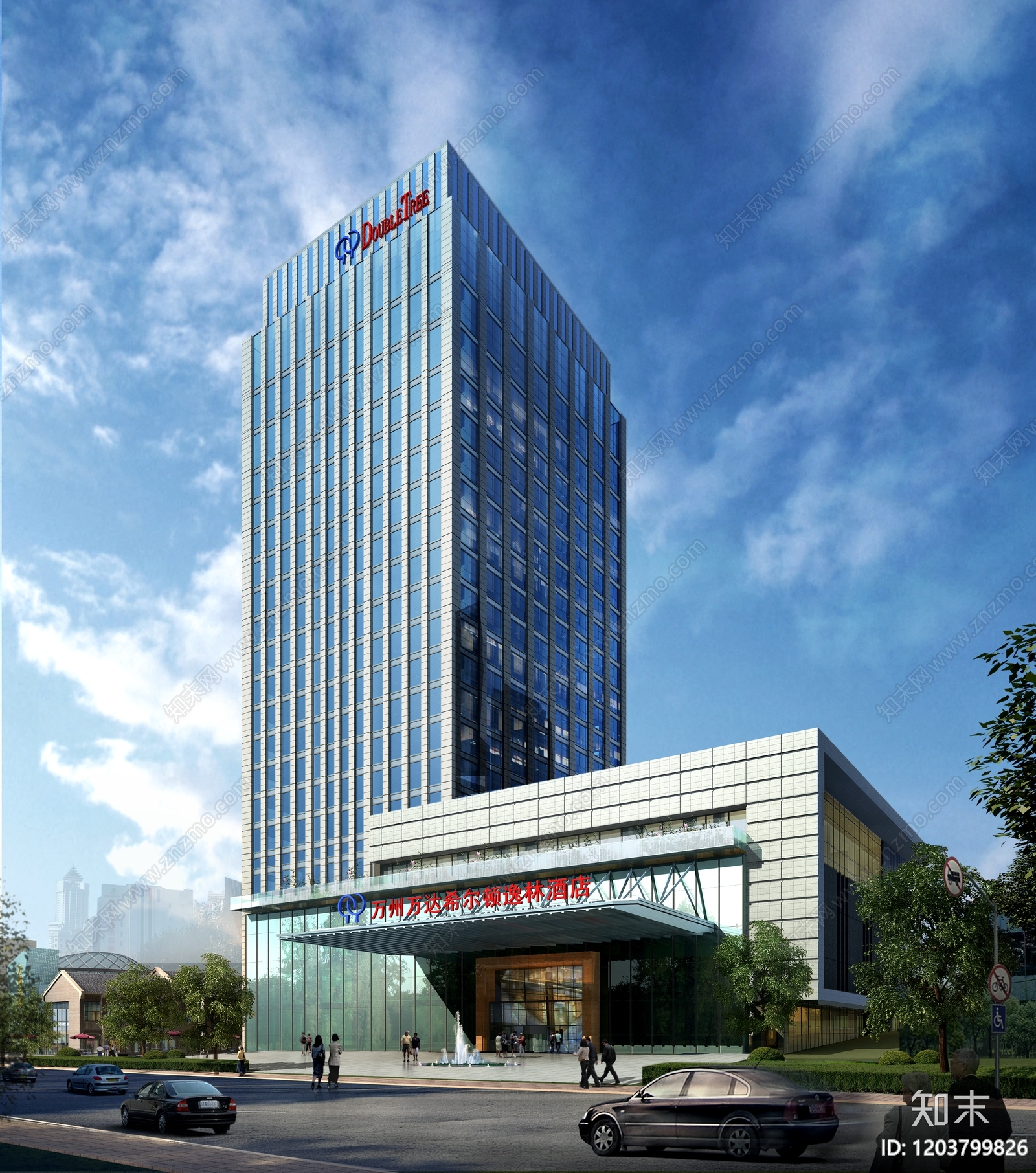 现代酒店建筑施工图下载【ID:1203799826】