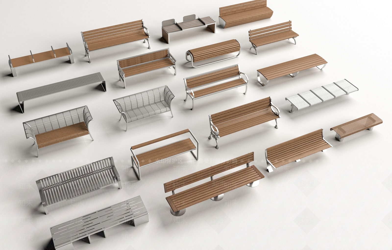 现代景观座椅3D模型下载【ID:1203800128】