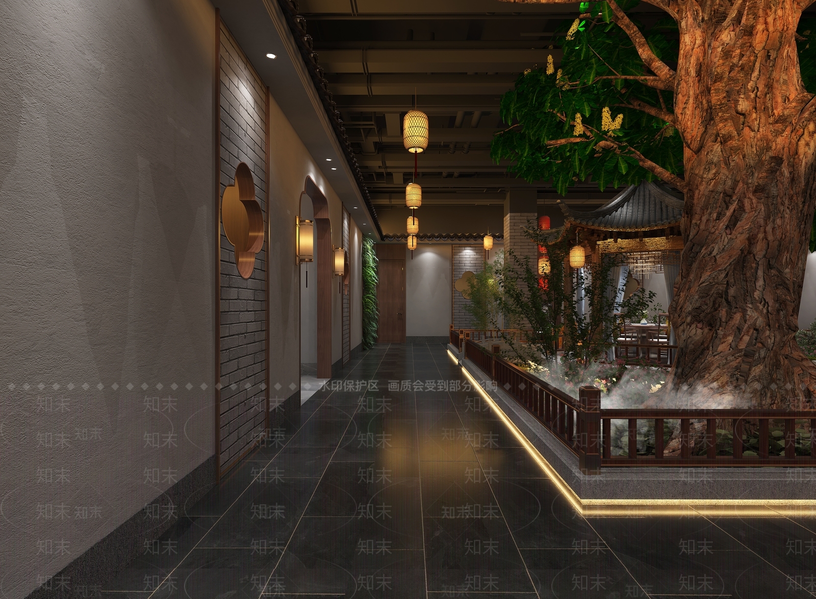 中式中餐厅3D模型下载【ID:1203800501】