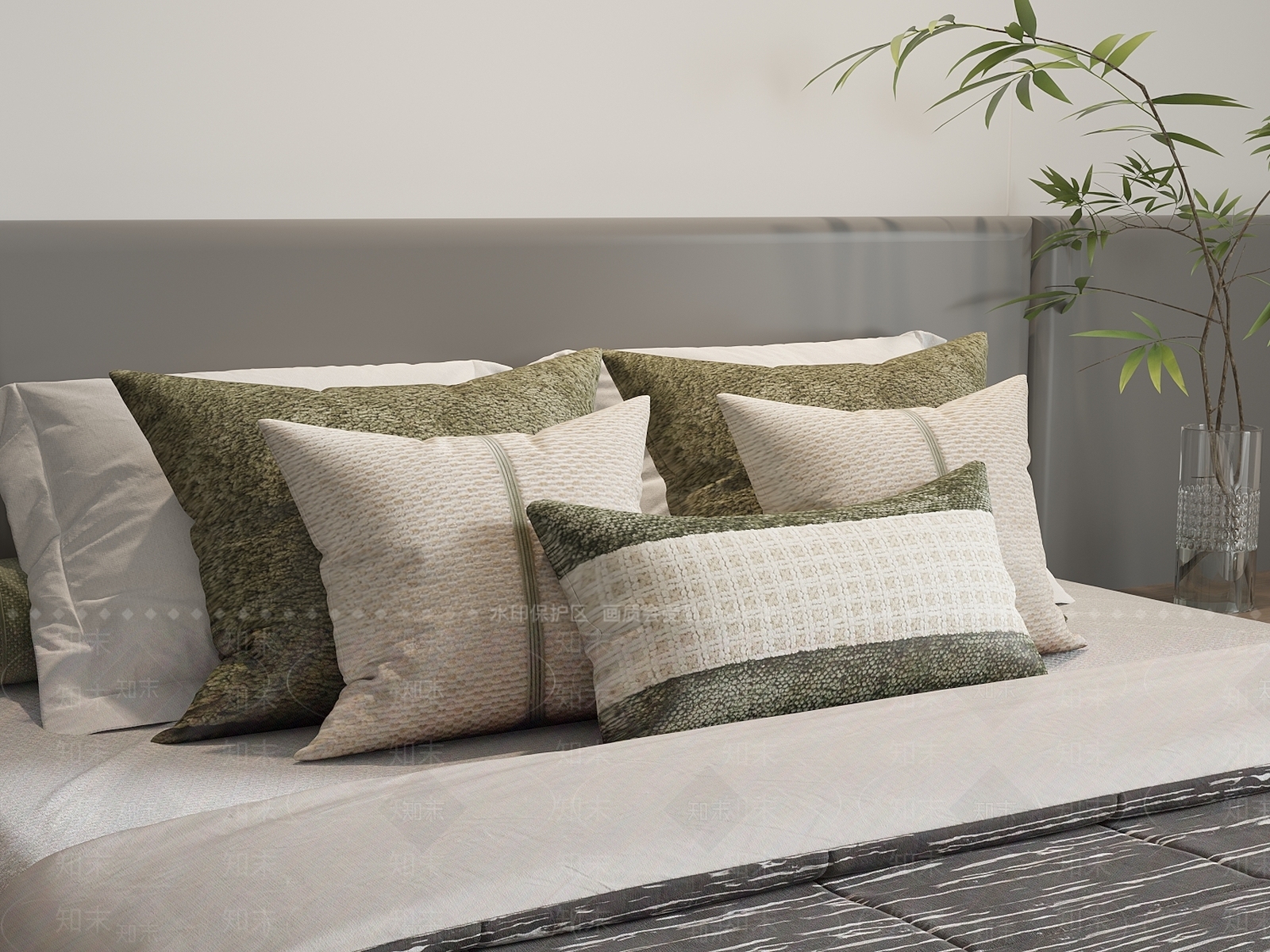 现代抱枕3D模型下载【ID:1203802343】