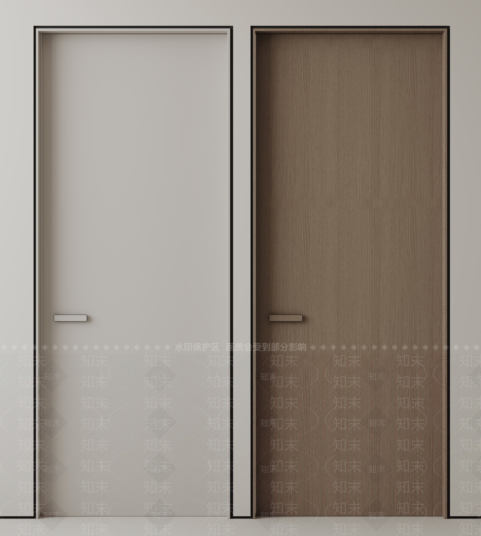 现代极简单开门3D模型下载【ID:1203803072】