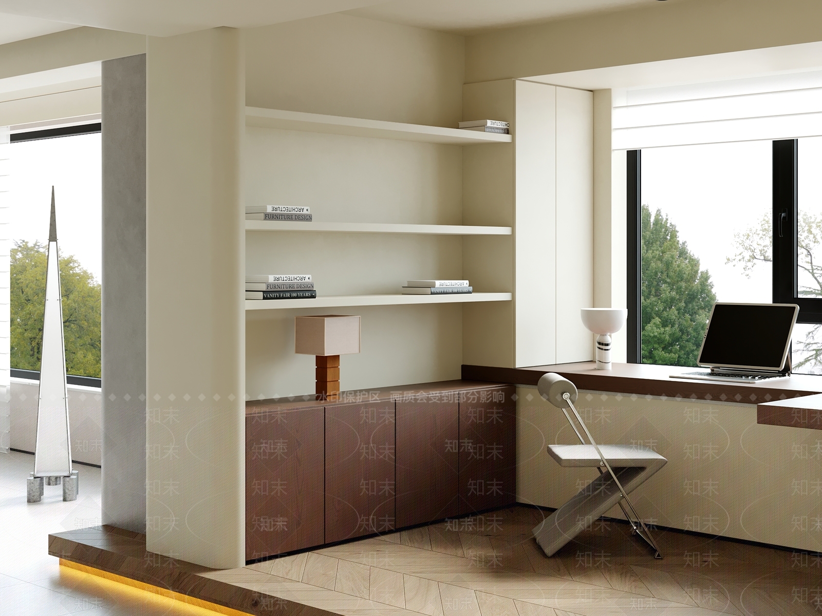 现代中古书房3D模型下载【ID:1203803313】