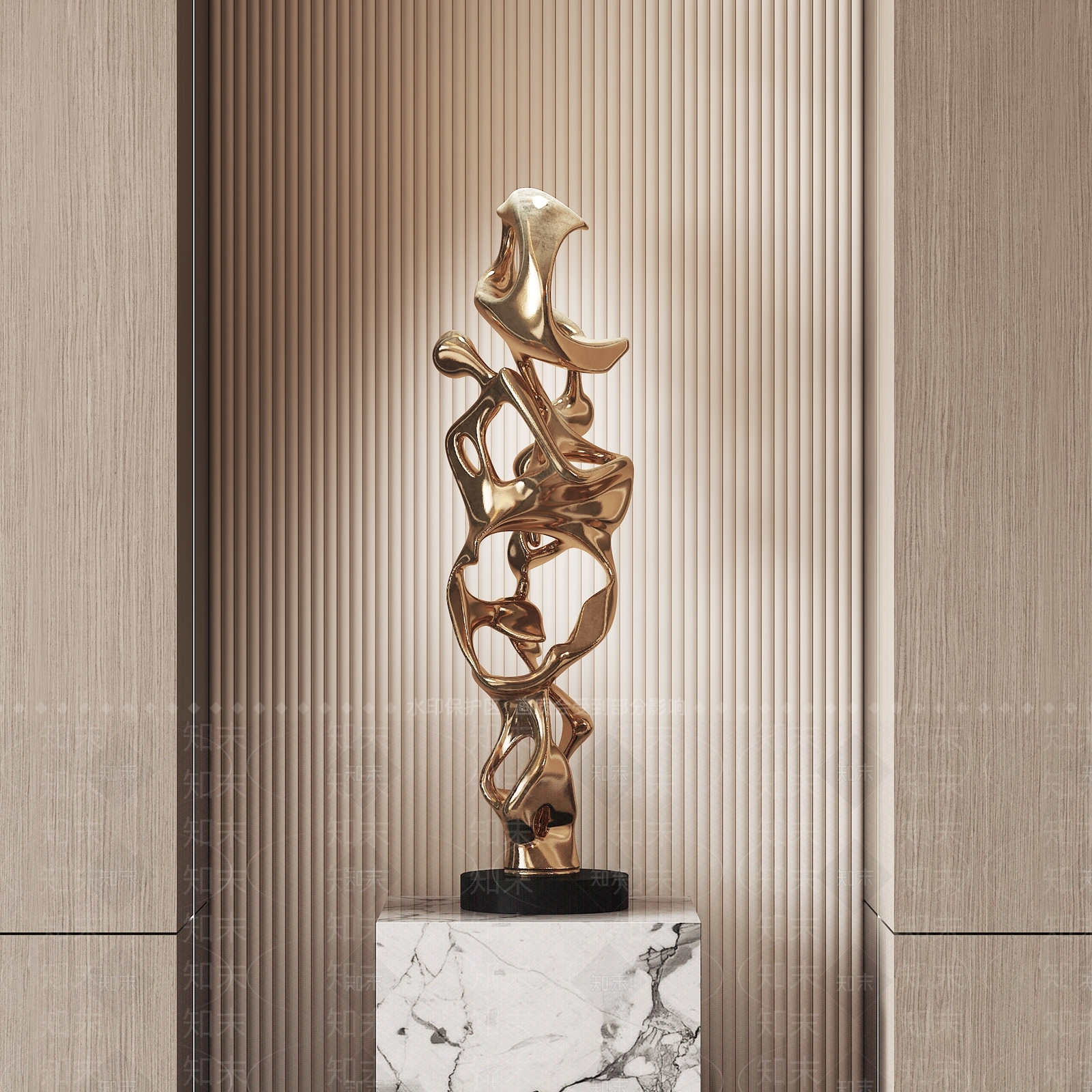 现代轻奢雕塑摆件SU模型下载【ID:1203804804】