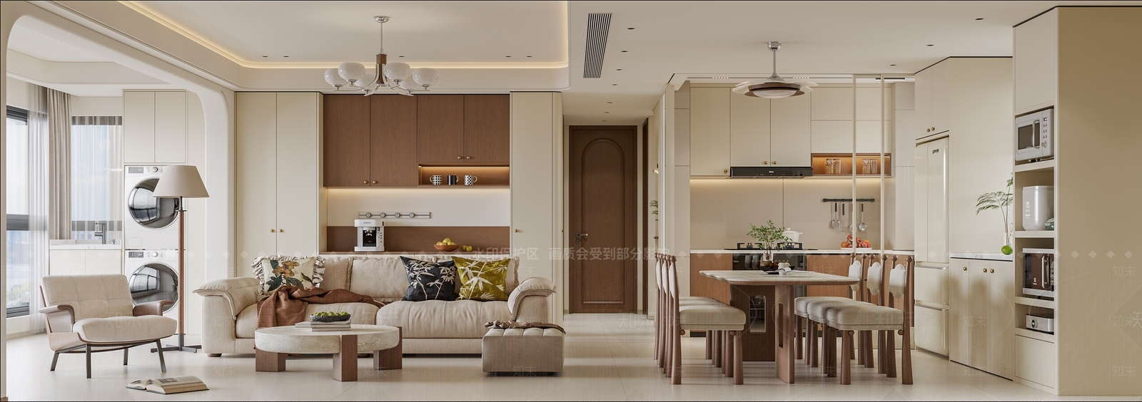 奶油家居客厅3D模型下载【ID:1203805816】