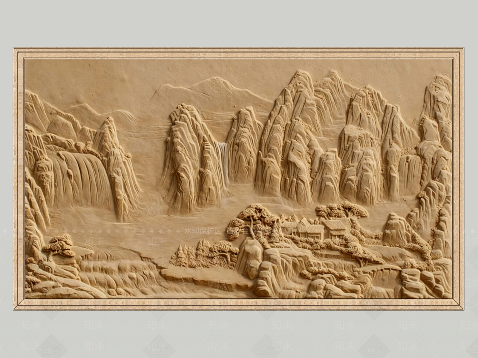 中式欧式浮雕SU模型下载【ID:1203806211】