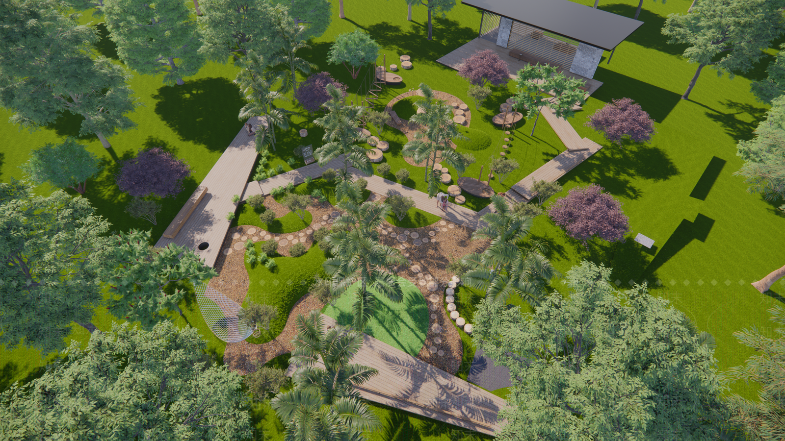 现代景观公园SU模型下载【ID:1203806582】