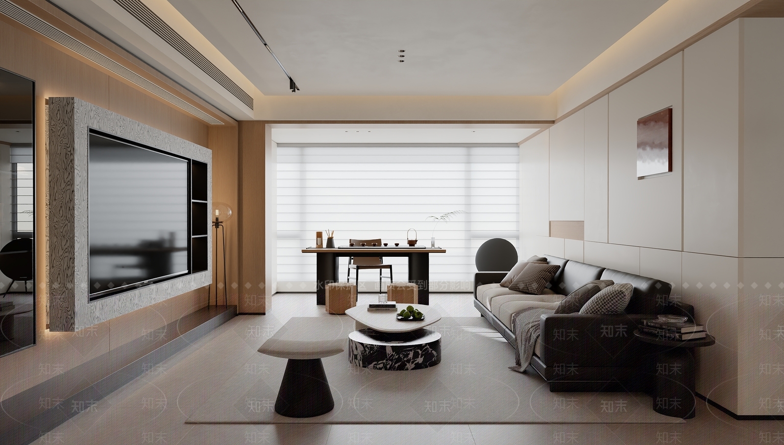 现代极简家居客厅3D模型下载【ID:1203807671】