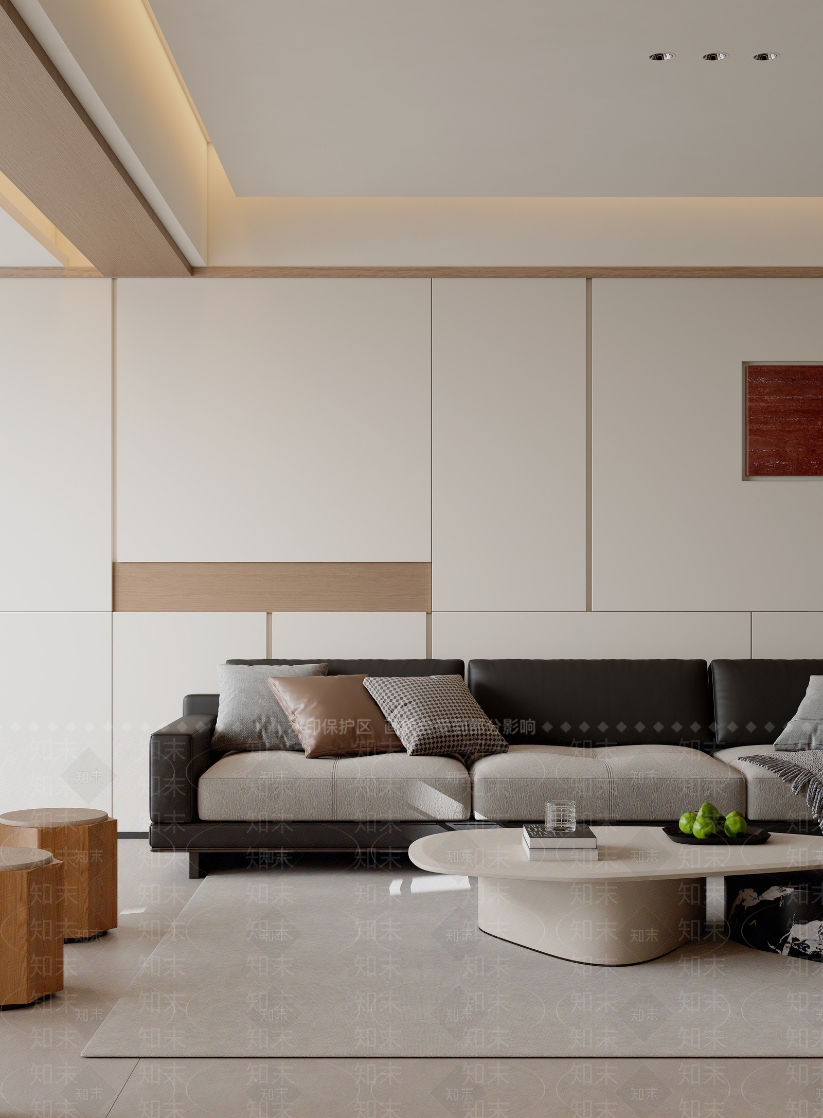 现代极简家居客厅3D模型下载【ID:1203807671】
