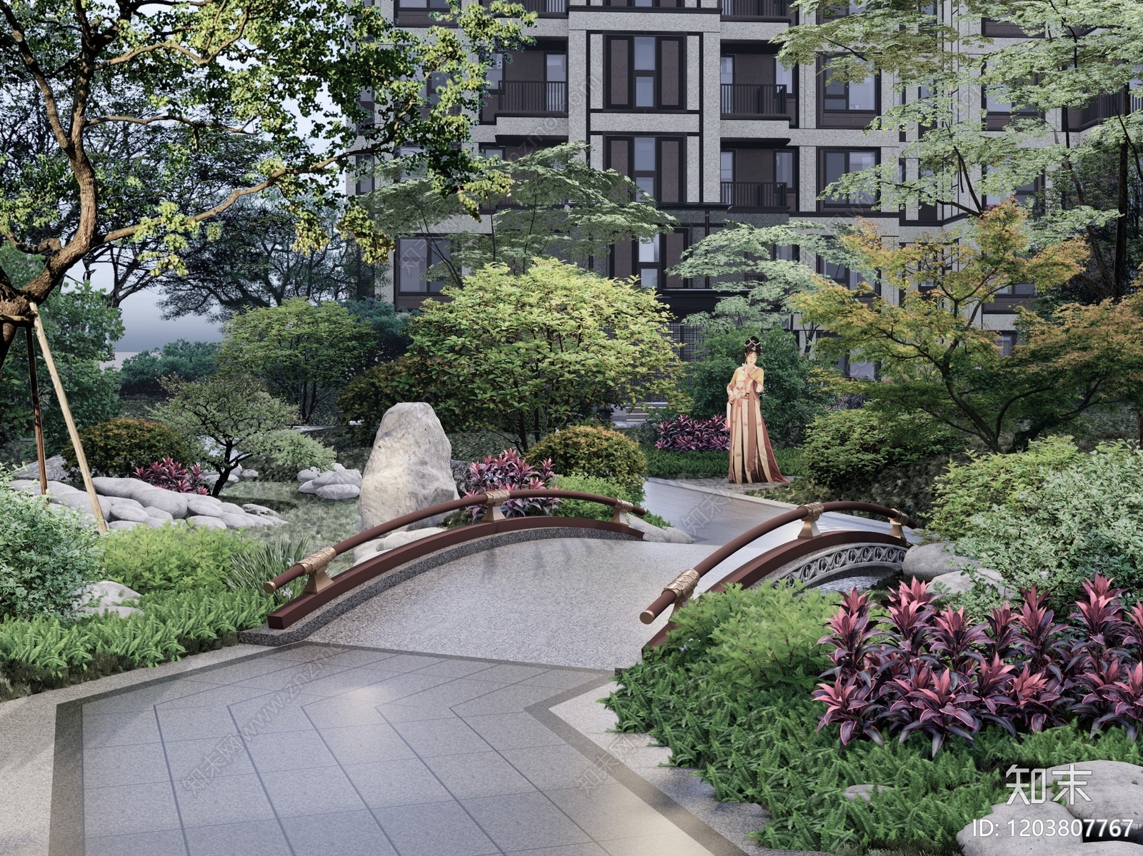 新中式中式景观桥施工图下载【ID:1203807767】