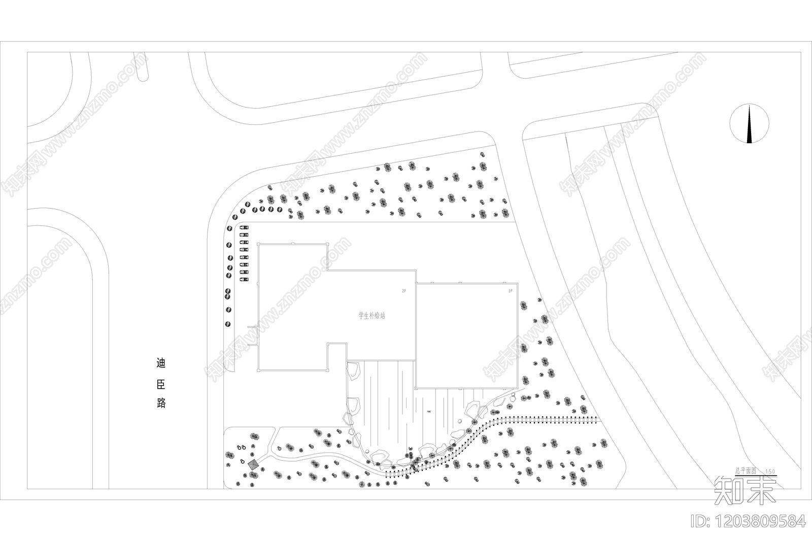 现代简约学校建筑施工图下载【ID:1203809584】