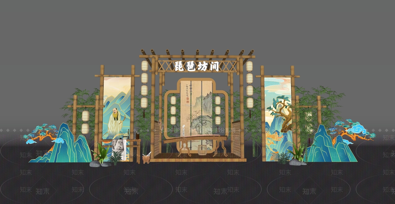 摊位SU模型下载【ID:1203812636】