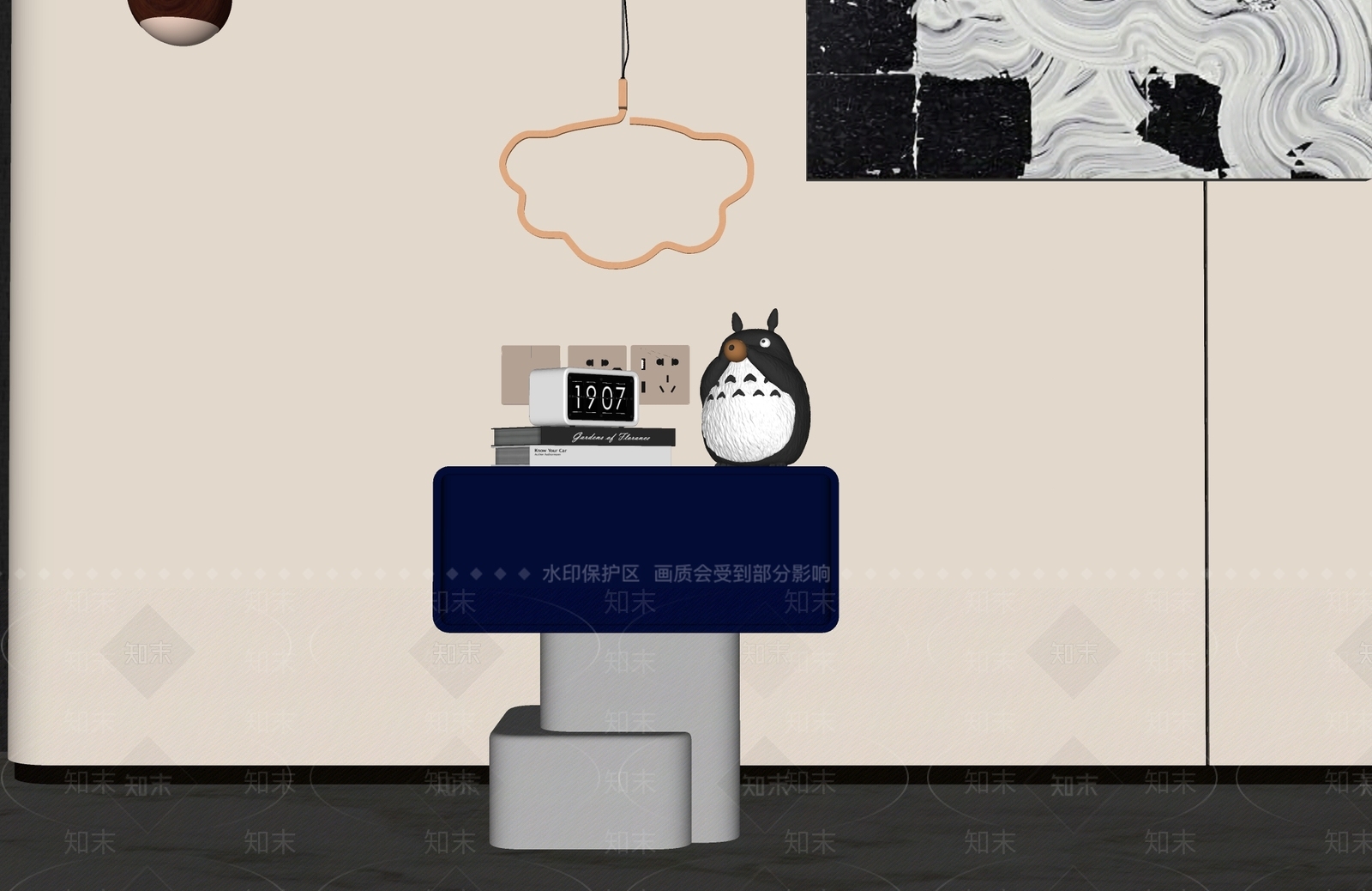 现代意式床头柜SU模型下载【ID:1203819108】