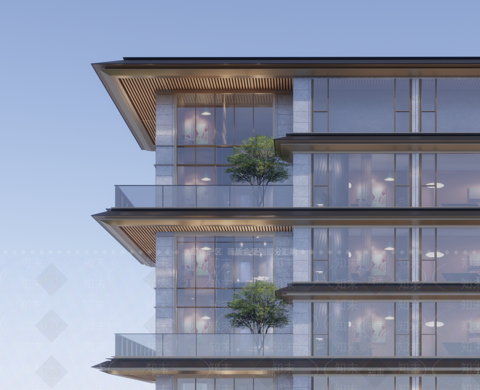 现代多层住宅SU模型草图