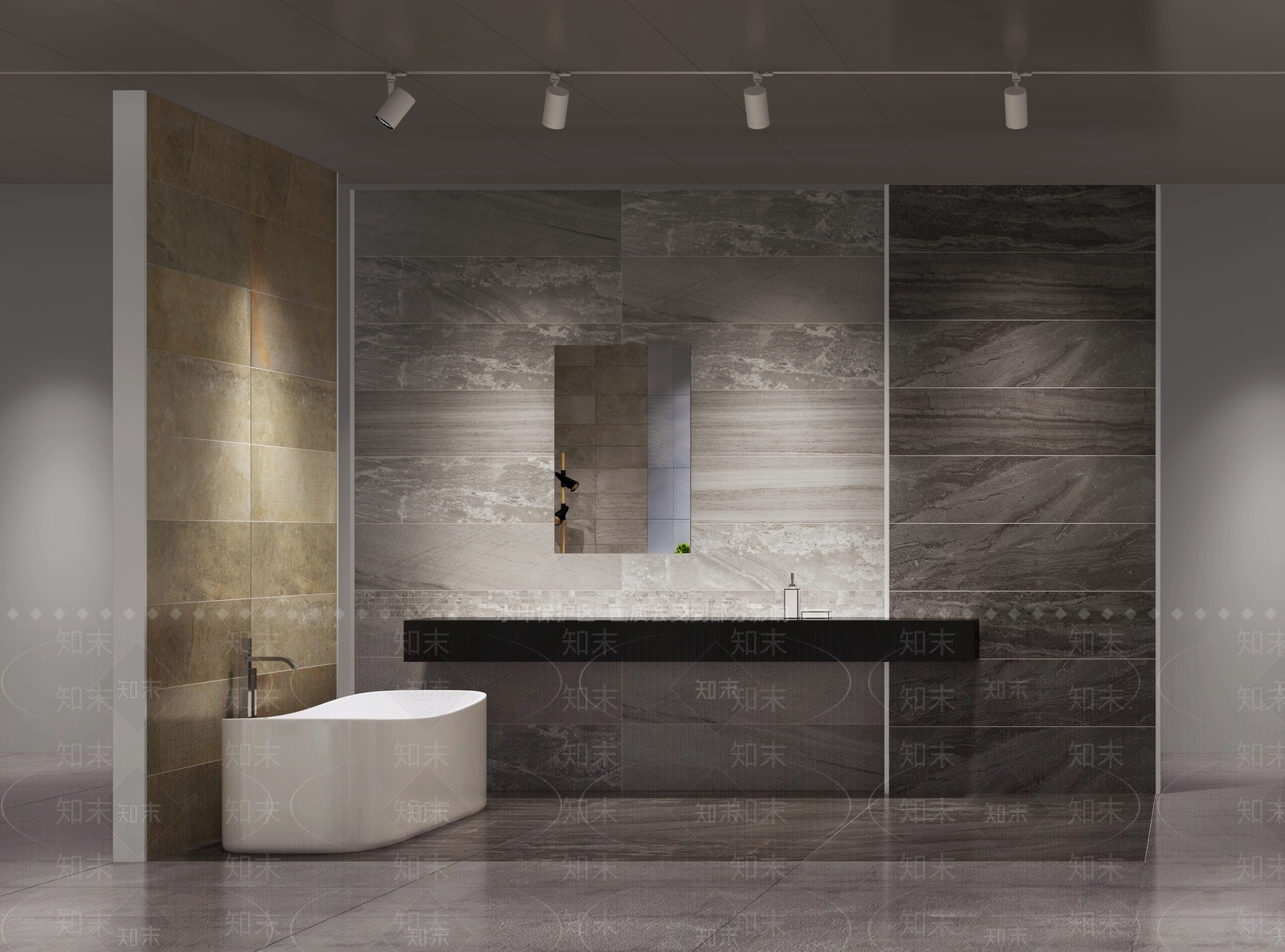 现代简约瓷砖展厅3D模型下载【ID:1203820274】