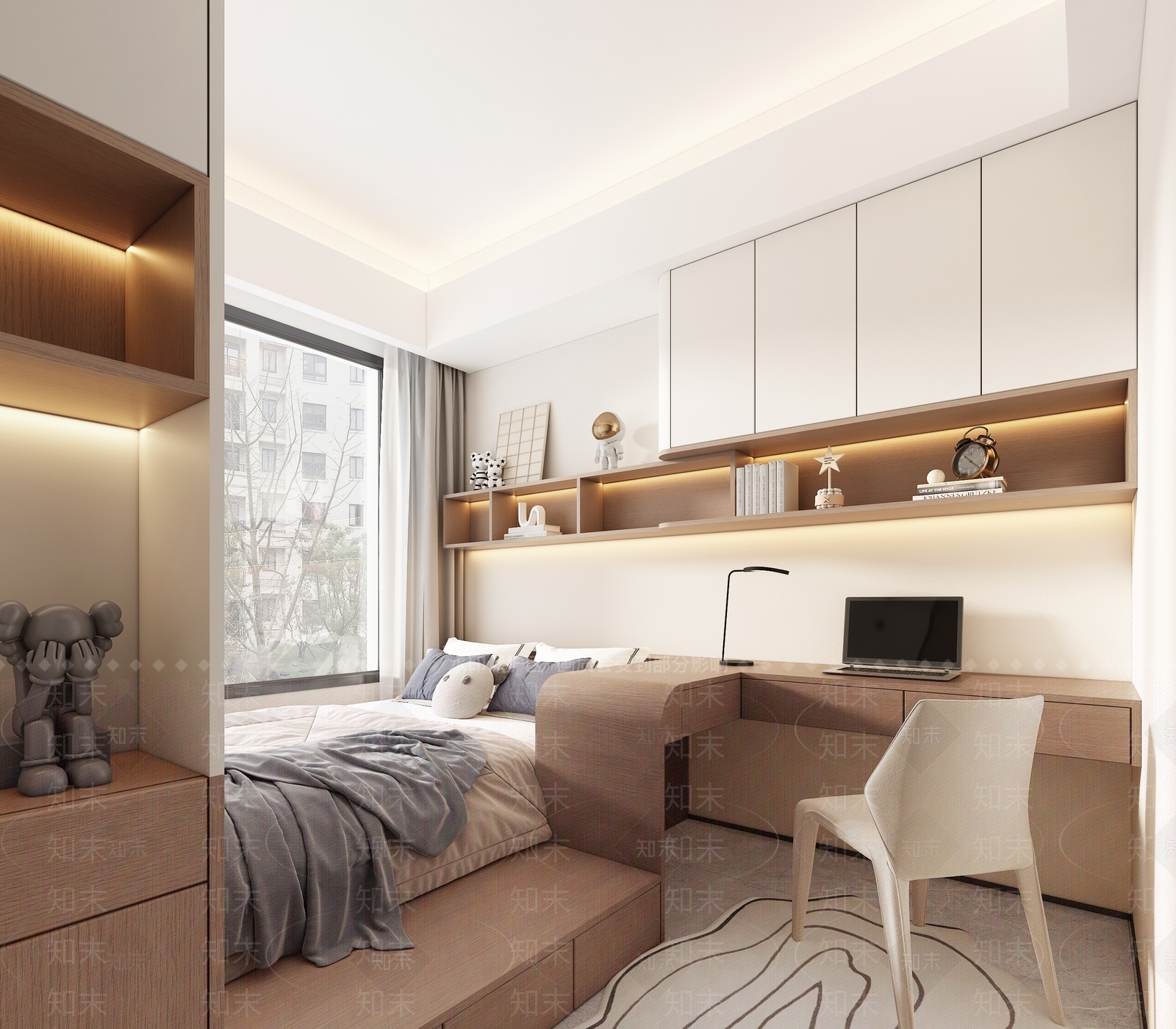 现代通用儿童房3D模型下载【ID:1203820522】