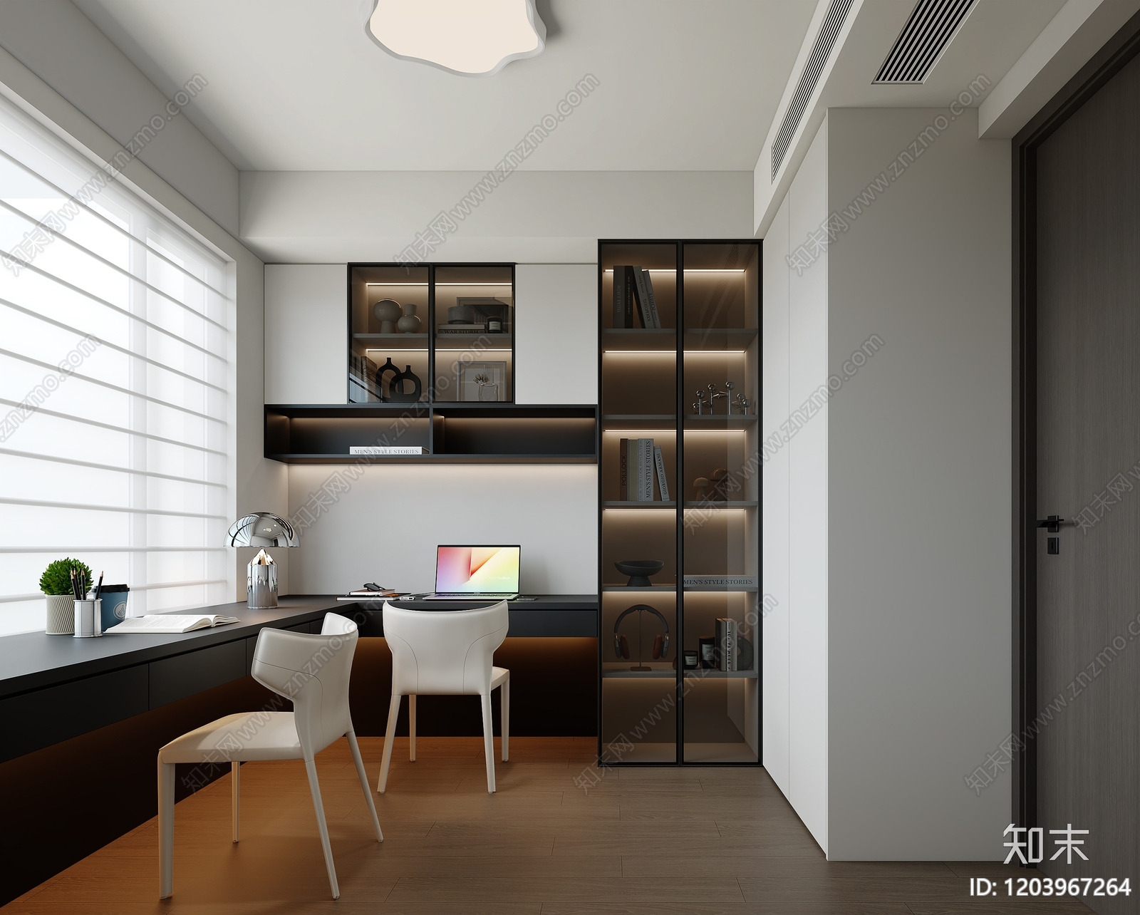 现代书房3D模型下载【ID:1203967264】